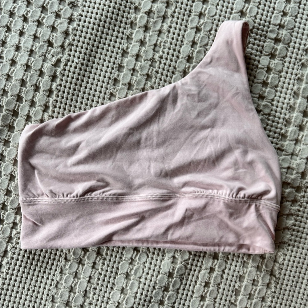 Lululemon Asymmetrical One-Shoulder Pink Sports Bra size 10